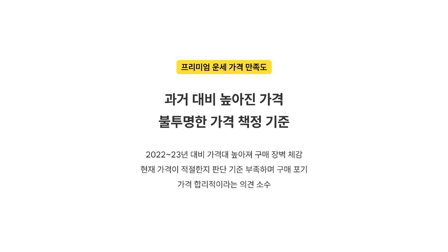 과거보다 높아진 프리미엄 운세 가격과 불투명한 가격 책정 기준에 대한 고객 의견